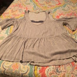 Denim/white cold shoulder